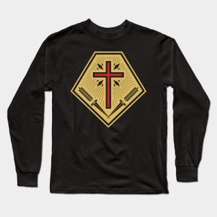 Christian illustration. Cross on the shield. Long Sleeve T-Shirt
